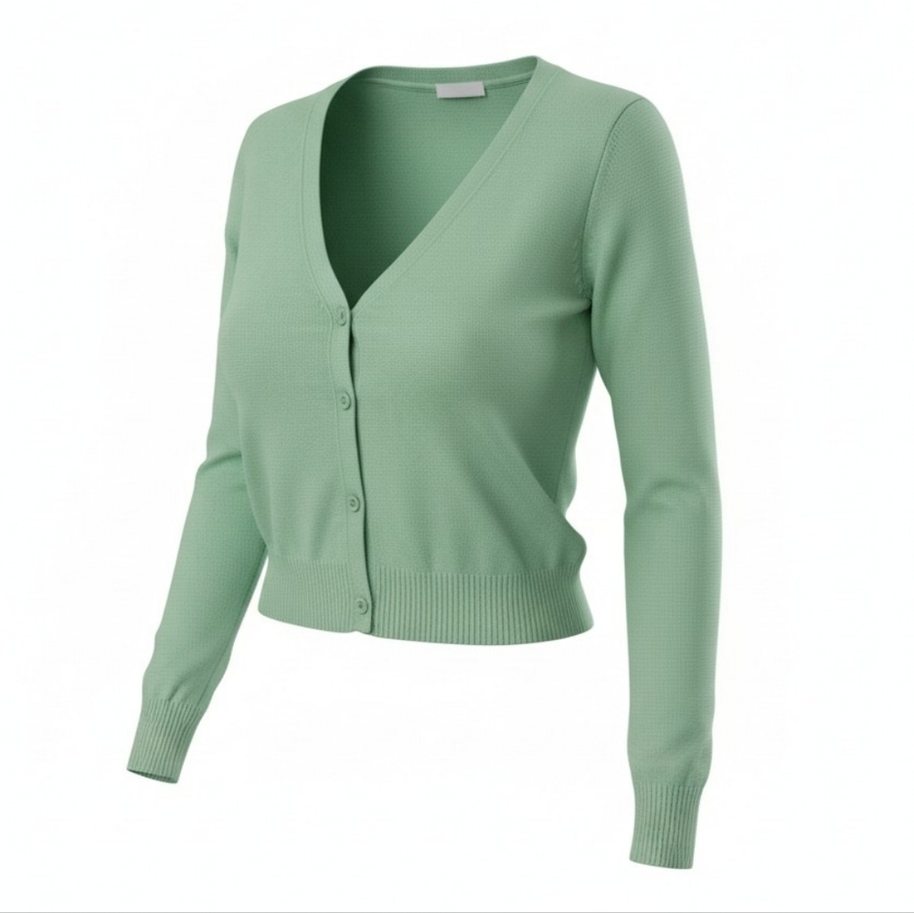 NWOT FOREVER 21 green ribbed button up knit cardigan